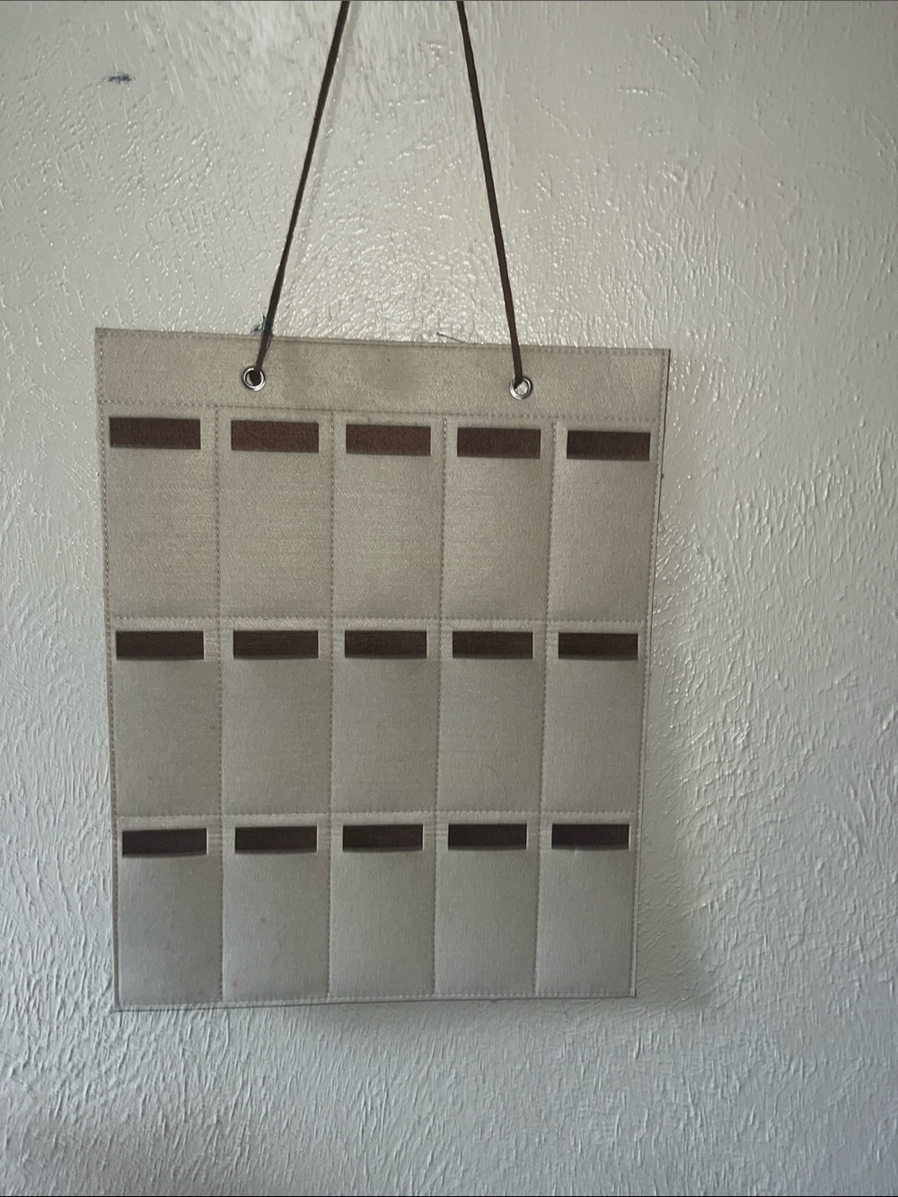 Canvas Wall Pocket Organizer - Beige and Brown